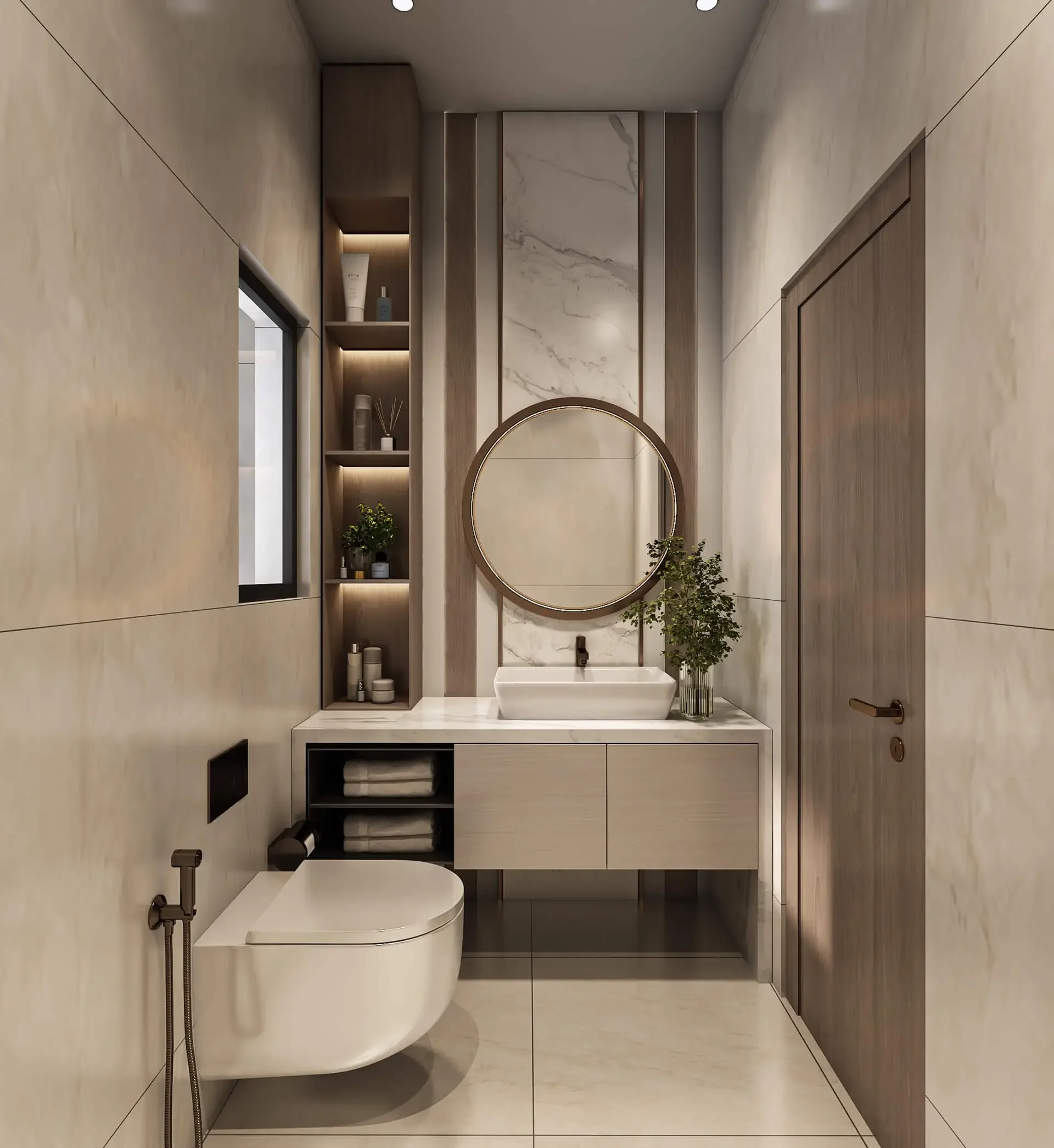 Abhyudaya Celestial 3BHK flat bathroom interior, Shaheed Path Lucknow