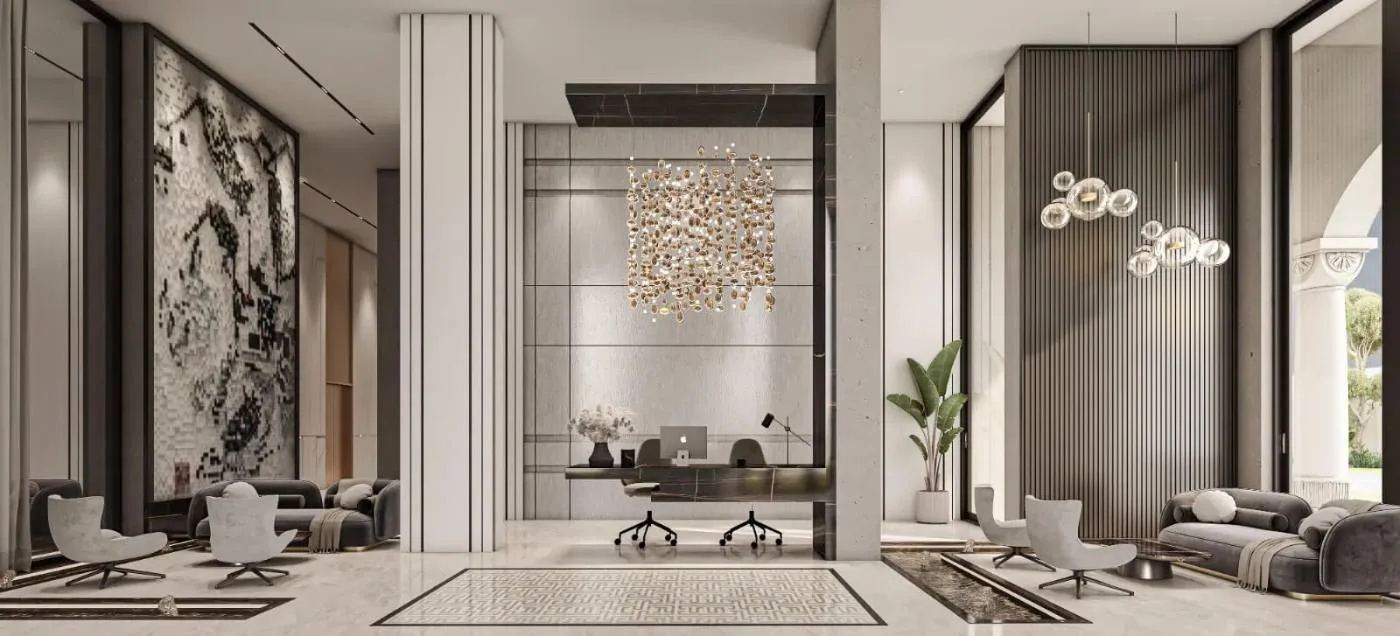 Double height entrance lobby at Abhyudaya Celestial Lucknow