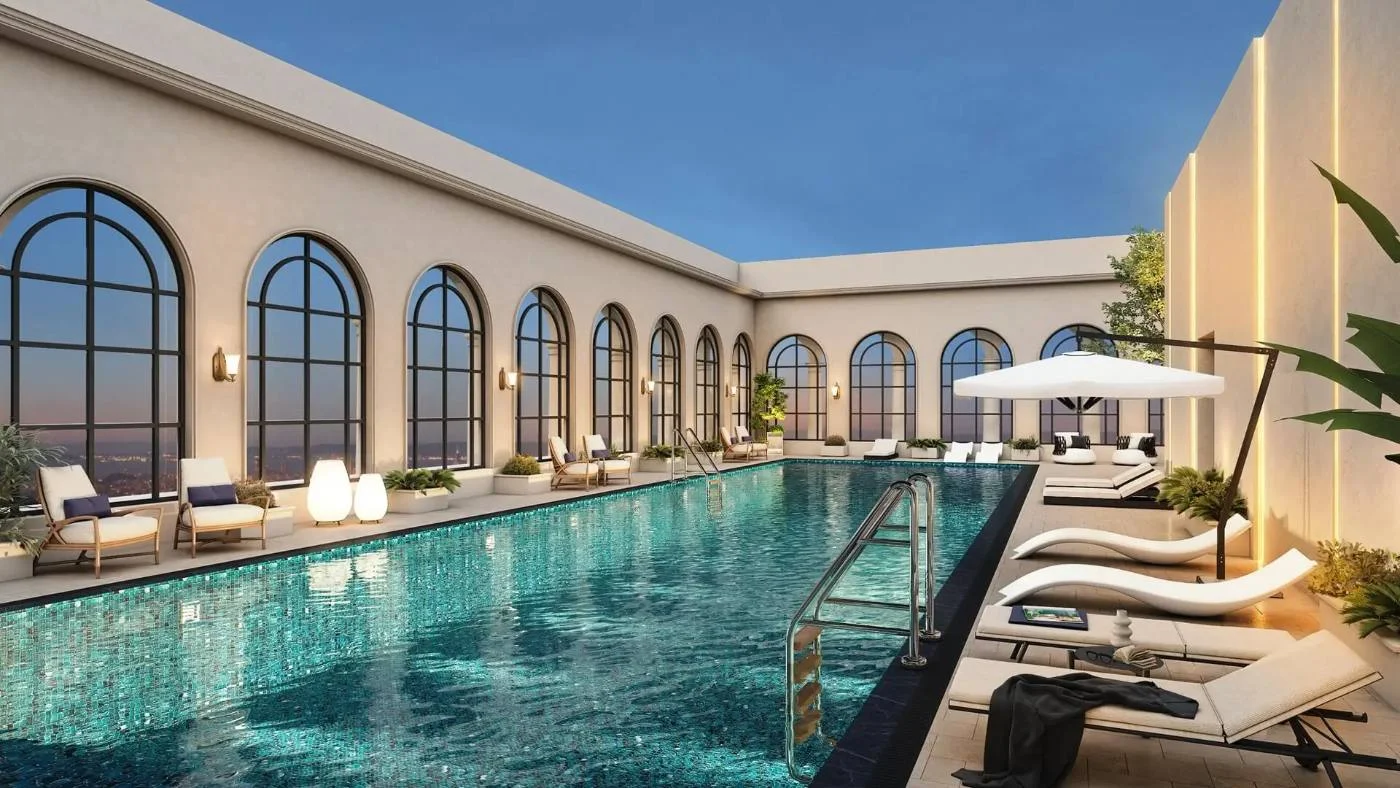 Swimming pool on the 30th floor at Abhyudaya Celestial, Shaheed Path Lucknow